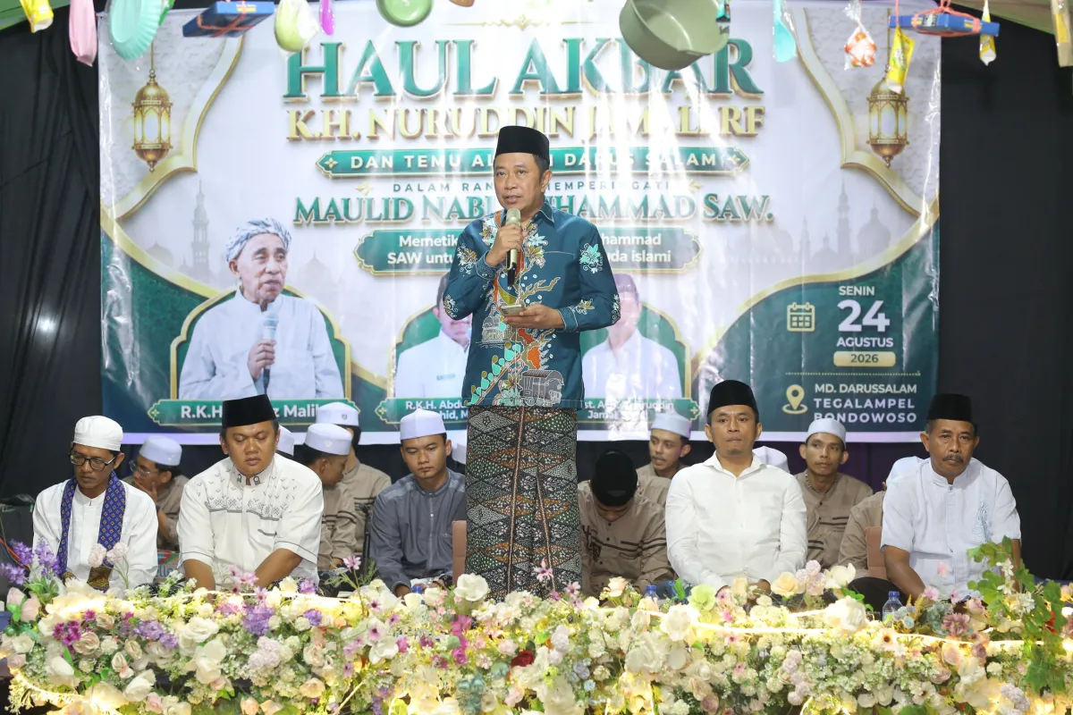 Hadiri Haul K.H. Nuruddin Jamali RF, Bupati Bondowoso Tekankan Empat Sifat Rasul untuk Generasi Muda