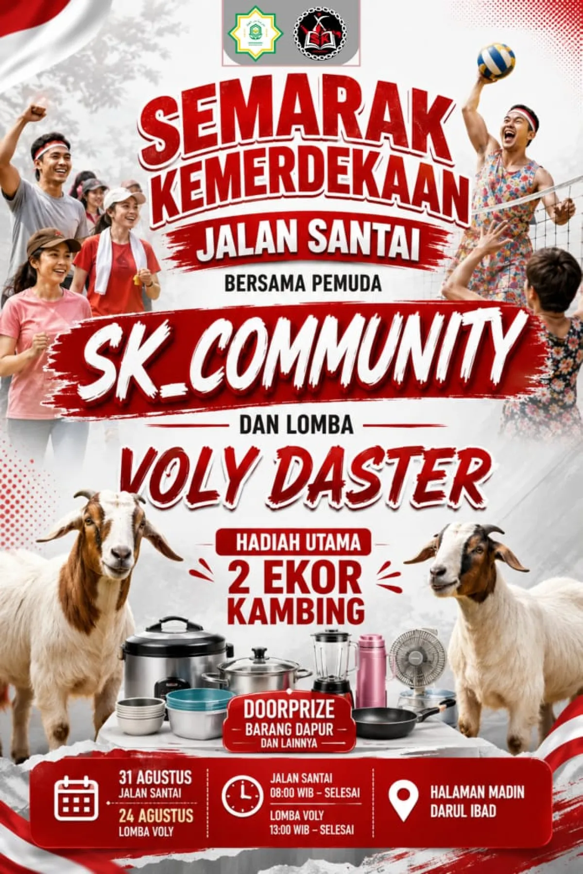 Semarak Kemerdekaan, SK_Community Ajak Warga Jaga Kekompakan Lewat Volly Daster dan Jalan Santai